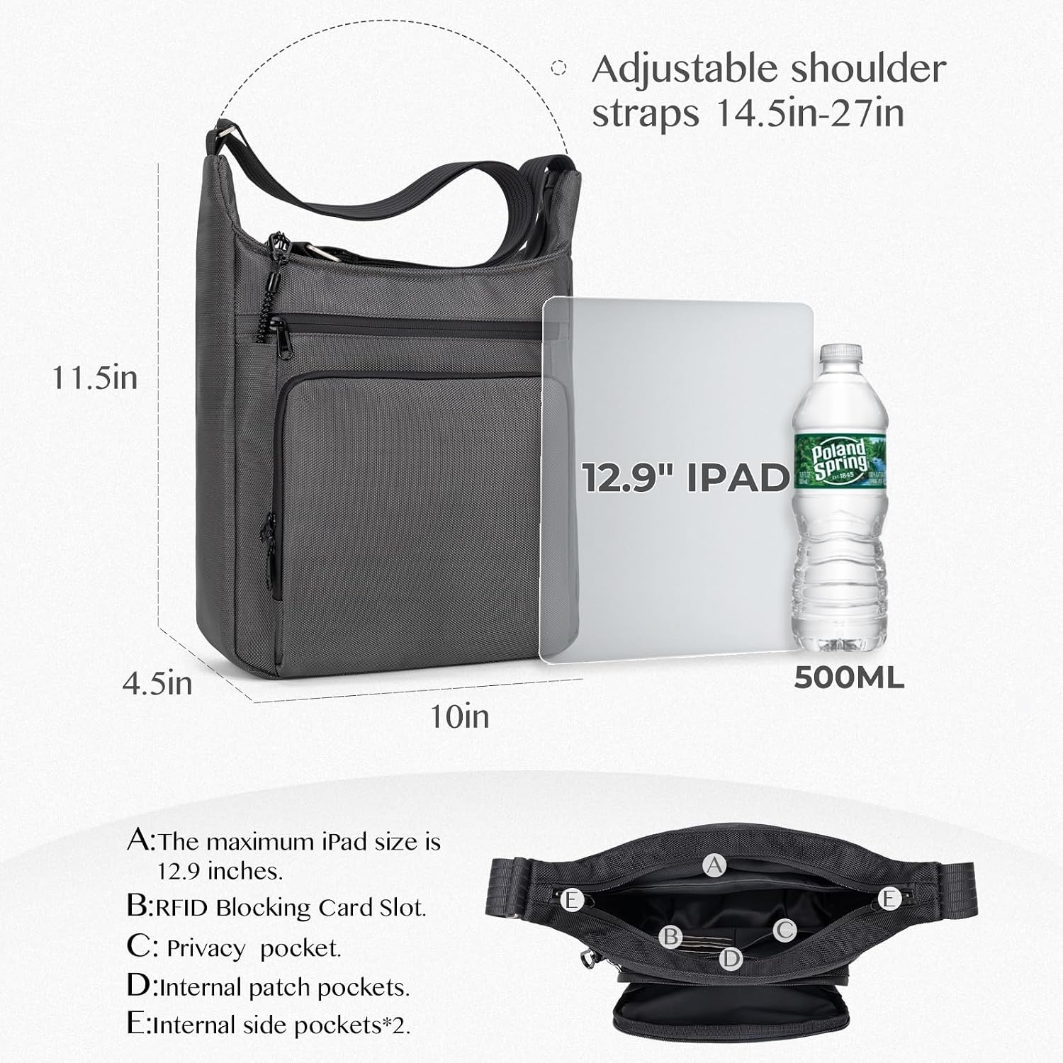 กระเป๋าสะพายข้างกันขโมยสำหรับผ - Sling Backpack Shoulder บทวิจารณ์และราคา