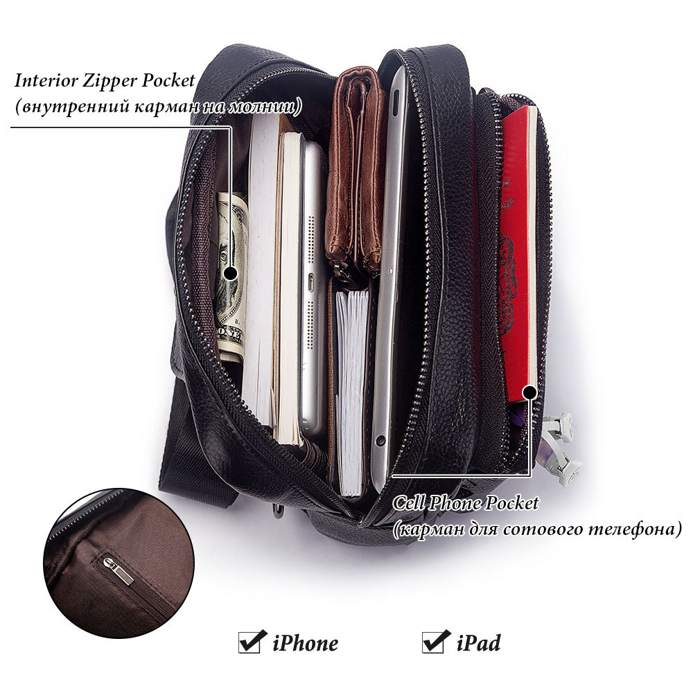 กระเป๋าคาดหน้าอกมัลติฟังก์ชันแ - Leather Backpack Vintage บทวิจารณ์และราคา