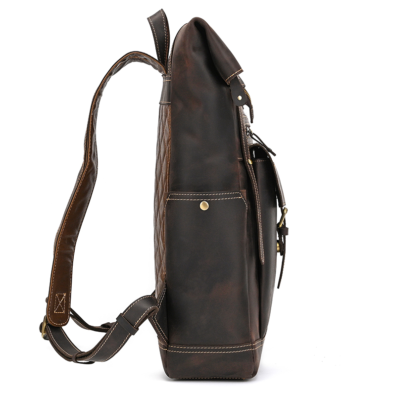 หนังม้าบ้าผู้ชายกระเป๋าเป้สะพา - Leather Backpack Vintage บทวิจารณ์และราคา